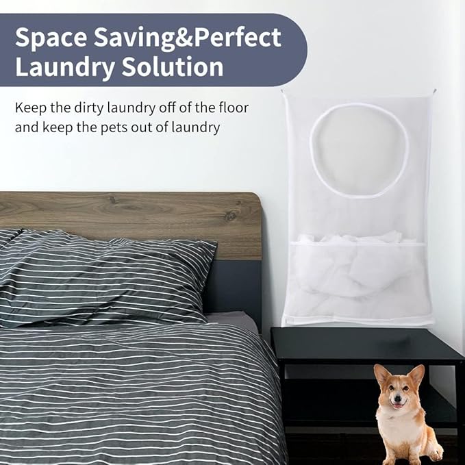 Hanging Laundry Hamper, Over The Door Laundry Hamper, Mesh Hanging Laundry Bag