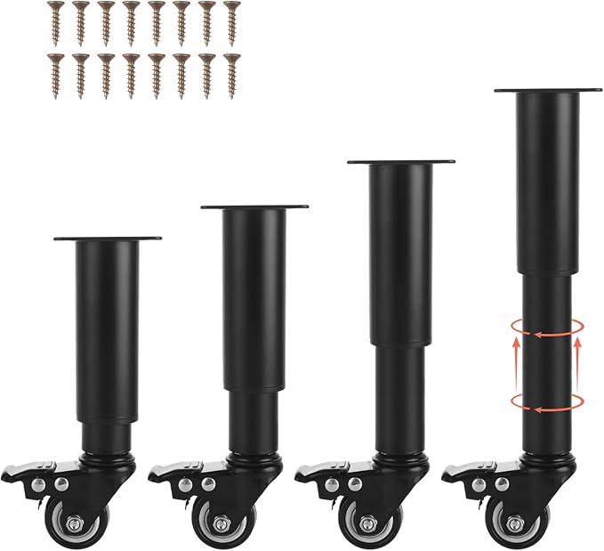 WOPPLXY 4 Pcs 7-10 Inch Metal Adjustable Furniture Legs