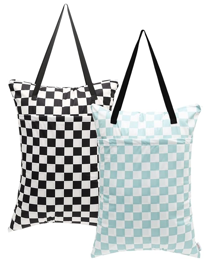 ALVABABY 2 Pack Large Wet Dry Bag Waterproof Hanging Cloth Diaper
