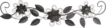 POBKING Enchanting Leaves Wall Art - Metal Leaves & Flowers Over Door, Black Metal, The Door Wall Decor
