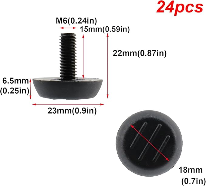 Antrader 24 Pack M6×15mm Furniture Lvelers, Table Leg Levelers, Levelling Foot
