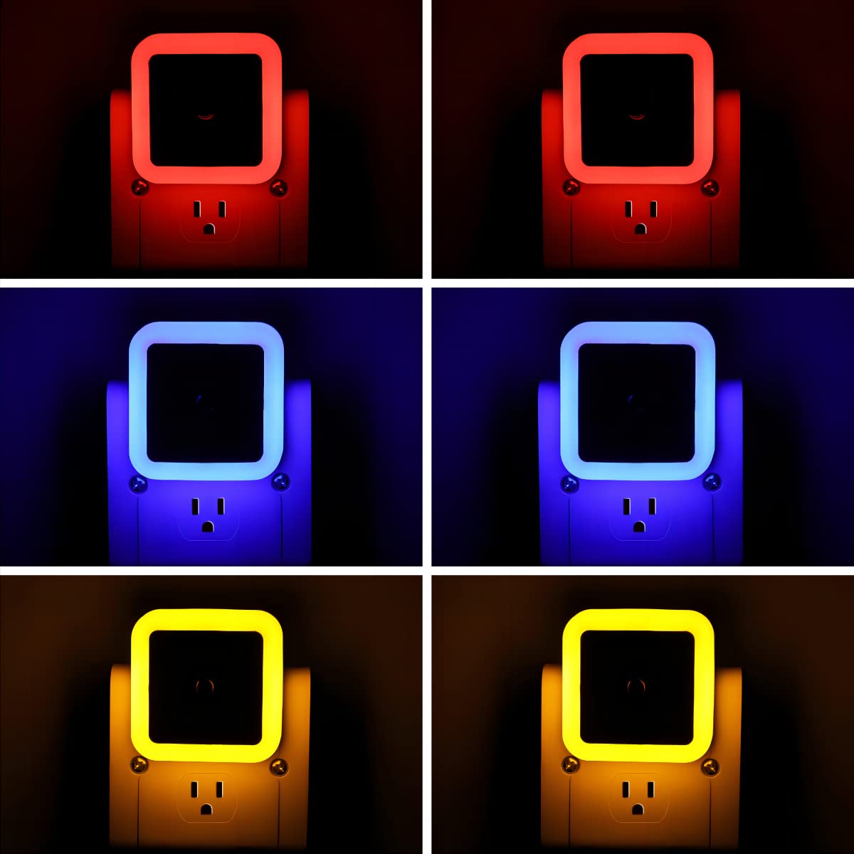 6 Pack Blue LED Night Light Plug in, Dusk to Dawn Sensor Automatic On and Off, Energy Efficient, Soft Glow Kids, Nursery, Bedroom, Bathroom, Hallway, Stairs, Kitchen