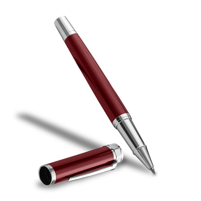 Ellington Pens Luxury Ballpoint Pen – Premium Quality, Smooth Writing Experience, Elegant Design, Includes 2 Ink Refills – Ideal for Professionals and Gift Giving (Red Silver)