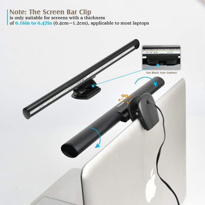 Monitor Light Bar, Computer e-Reading Task Lamp - 3 Color Modes, 10 Brightness Levels, USB Powered