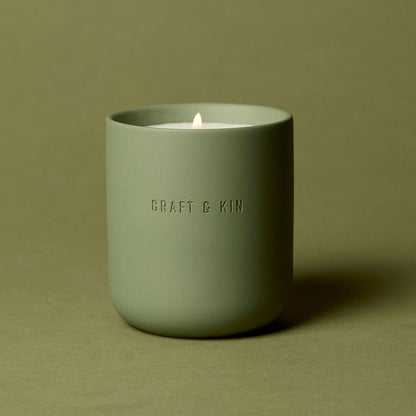 Craft & Kin Scented Candles - White Birch & Cedar | 10oz Soy Blend with Cotton Wick | Long-Lasting Holiday Candles, 40-Hour Burn | Ceramic Jar, Perfect & Winter Home Scent