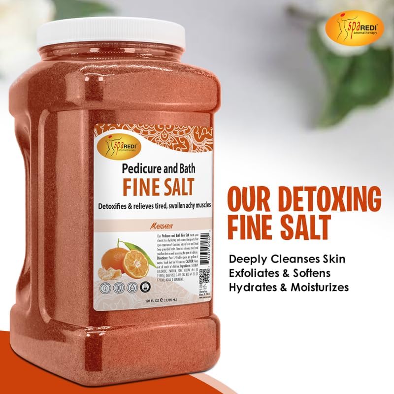 SPA REDI - Detox Foot Soak Pedicure and Bath Fine Salt, Lavender and Wildflower, 128 Oz - Made with Dead Sea Salts, Argan Oil, Coconut Oil, and Essential Oil, Hydrates, Softens and Moisturizes