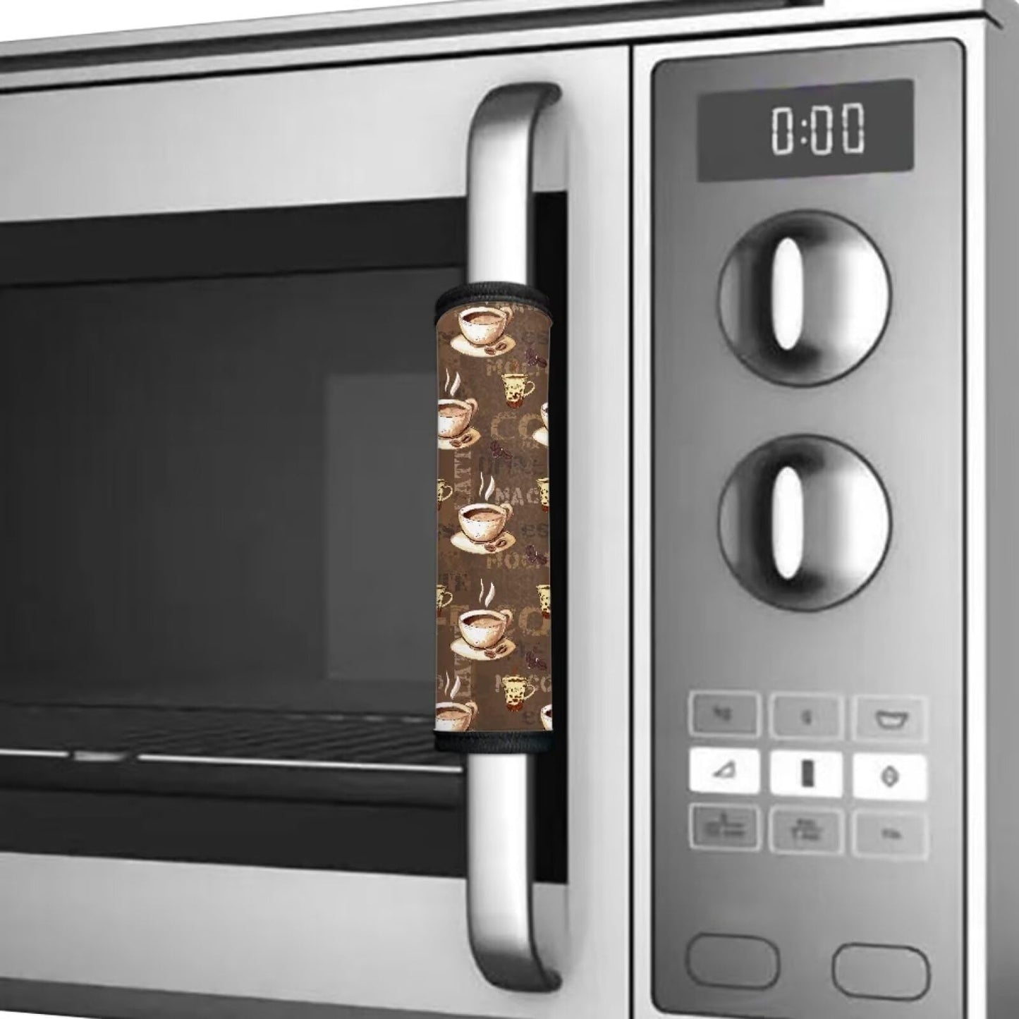 HUISEFOR Coffee Time Fridge Handle Covers Set of 4 Washable Refrigerator Door Handle Covers for Microwave Oven Stove Dishwasher Waterproof Kitchen Accessories