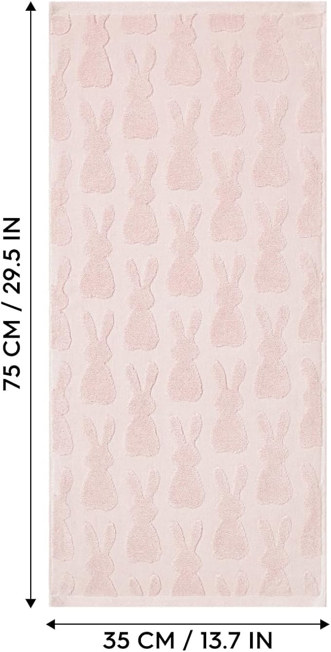 Artoid Mode 4 Pcs Pink 3D Rabbit Jacquard Easter Hand Towels