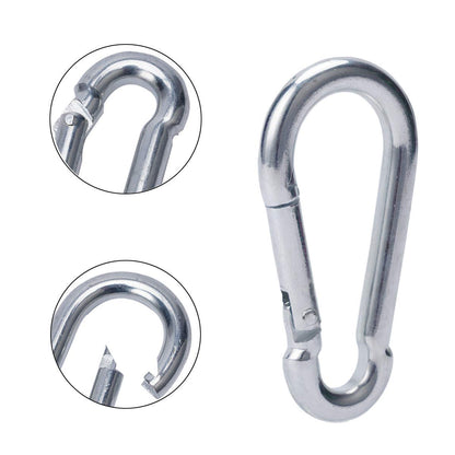 Carabiner 3 Inch Spring Snap Hook Heavy Duty Steel Carabiner Clip 12pcs 8x80mm for Hammock Swing Fitness Camping Hiking