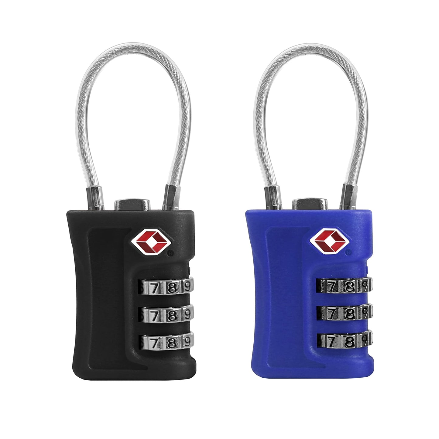 UP Security Luggage Locks TSA Approved 2 Pack, Small Padlock Combination, TSA Locks for Luggage, Travel Combo Padlock with Code, for Suitcase, Backpack Zipper, Locker, Gun Case (Black+Blue)