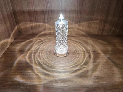 SupBri Rose Shadow LED Flameless Candles, 4PCS Romantic Battery Operated Candles Led Pillar Candles for Valentines Proposal Anniversary Wedding Christmas Decorations(White, D 2.5" x H 7.2")