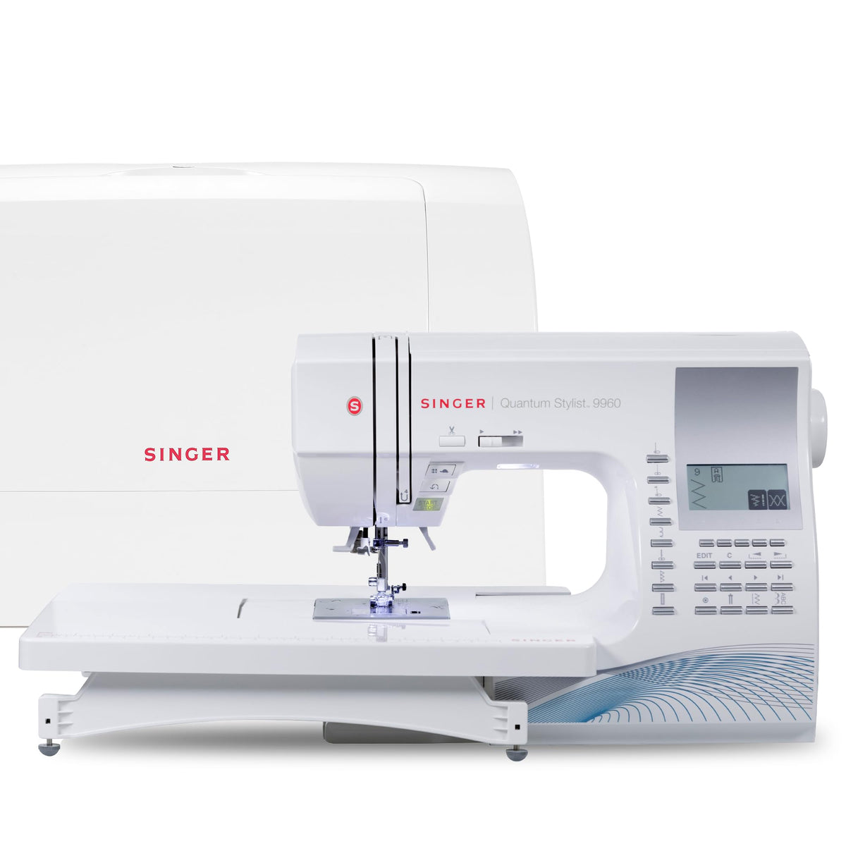 SINGER Quantum Stylist 9960 Computerized Sewing & Quilting Machine – Metal, Plastic, with Extension Table, Hard Case & Accessories, 600 Stitches, Lettering, LED Light, 1-Step Buttonhole