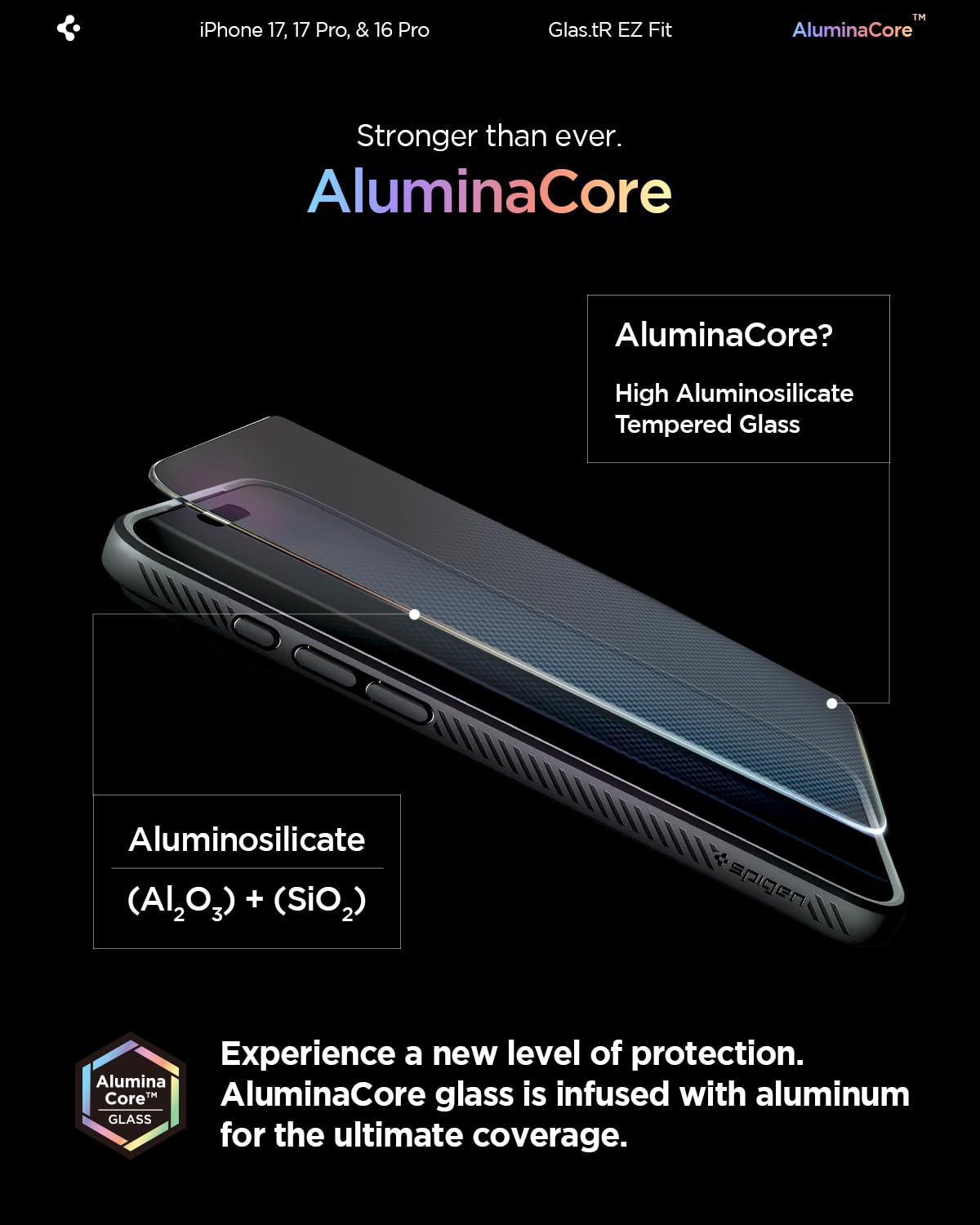 Spigen Glas.tR EZ Fit Tempered Glass Screen Protector for iPhone 17 Pro / 17, iPhone 16 Pro - 2 Pack