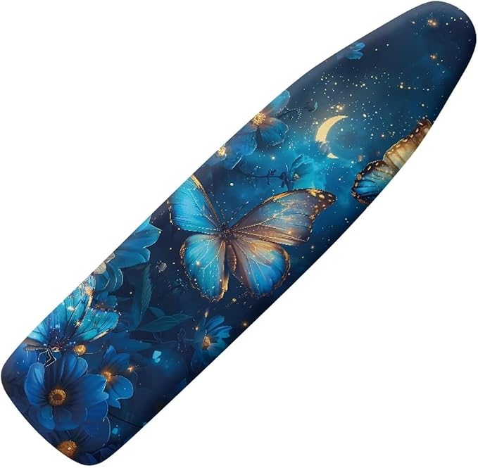 Blue Butterfly Ironing Board Cover, Resist Scorching and Staining, 15x54 Heavy