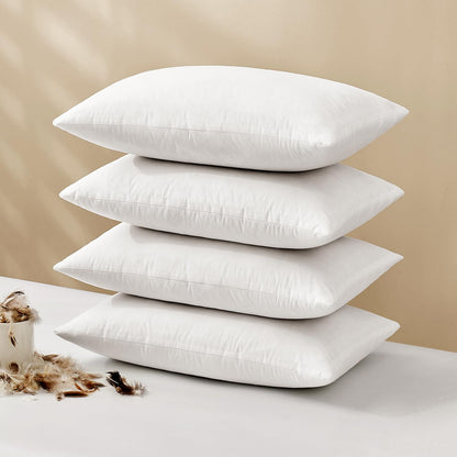 MIULEE 22x22 Pillow Inserts,Set of 2 Down Feather Throw Pillows for Couch Sofa Bed, Decorative Fluffy Throw Pillow Inserts Cotton Fabric,White