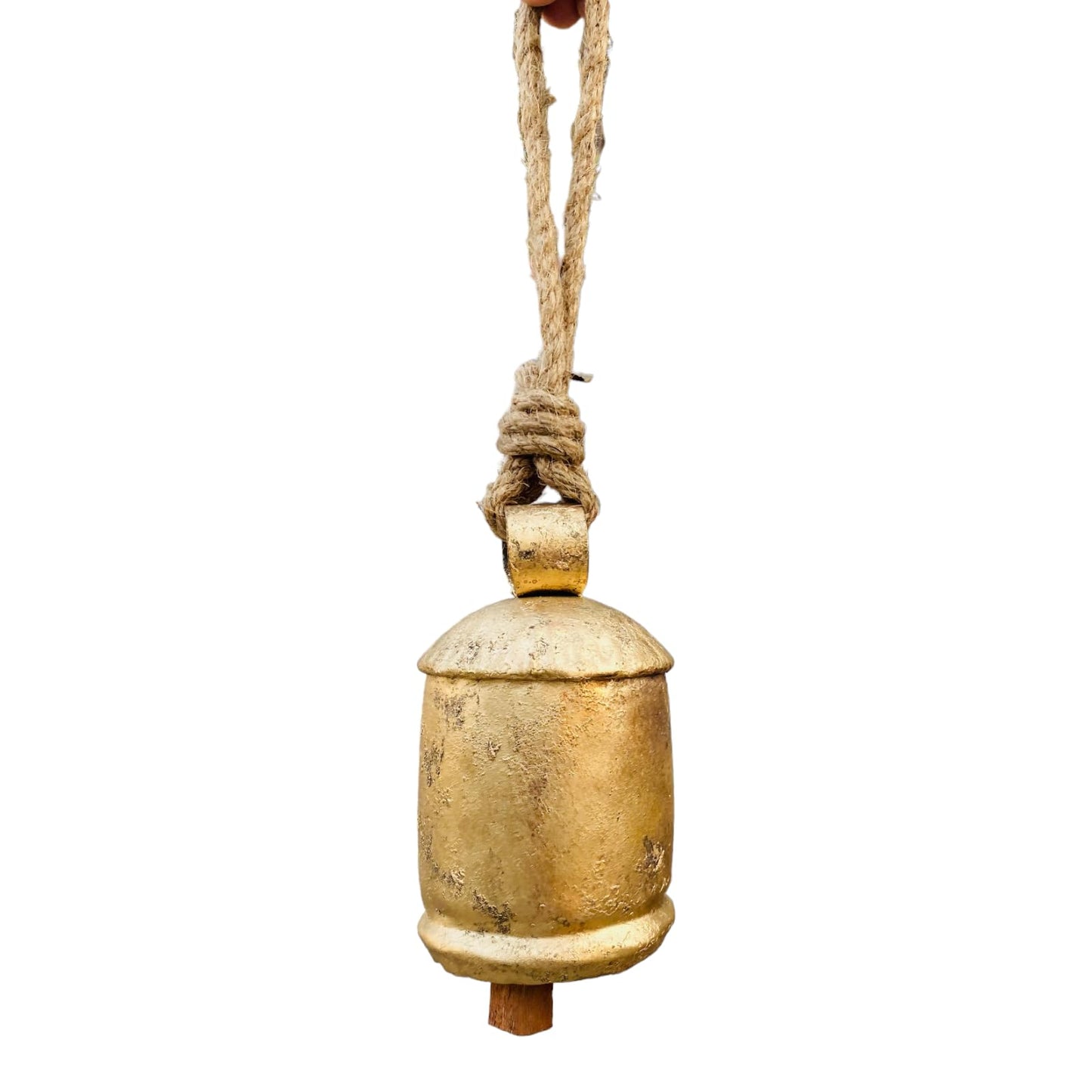 Christmas Bells Decor, Gold Hanging Bells for Christmas Decoration, Cow Bells Christmas Decor for Mantle, Set of 3 Rustic Shabby Chic Bells, Harmony farmghouse Bells.