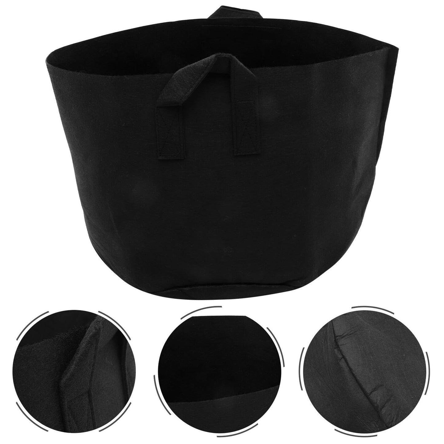 TOYZFRIENDY 2pcs 15 Gallon Black Fabric Plant Grow Bags for Potato and Vegetable Gardening, Thickened Nonwoven Nursery Containers with Aeration for Outdoor Patio and Lawn Use