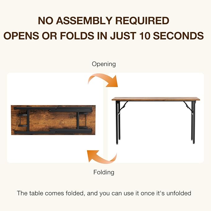 TEMI Long Computer Desk Folding Table