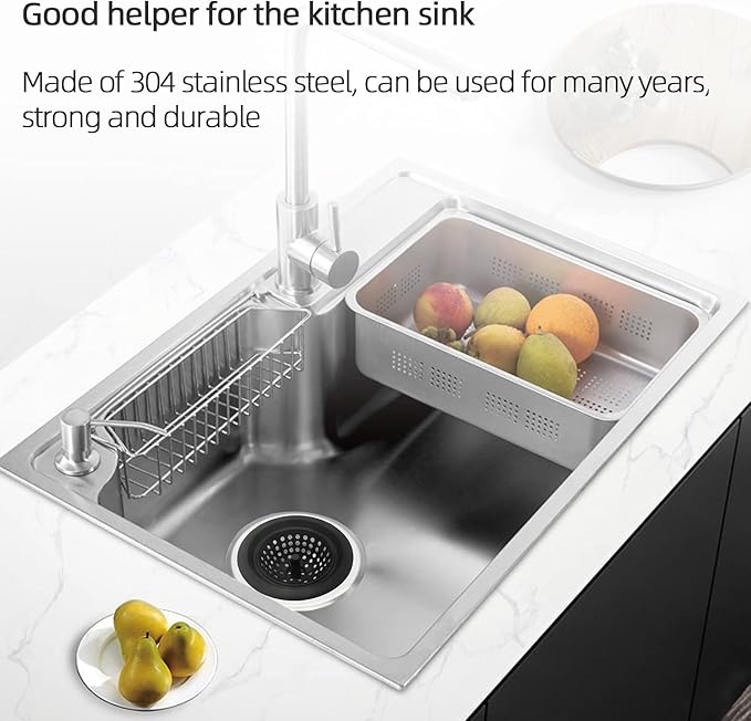 Mi hogar Sink Drain Strainer 2 Pack, 4.5” Wide Rim Silicone Kitchen Sink