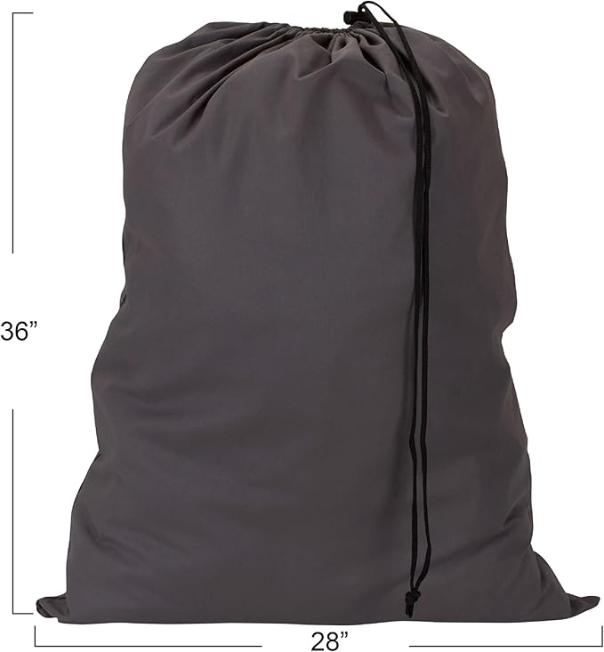 Household Essentials Cotton Laundry Bag, 100% Cotton, Drawstring Top