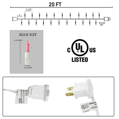 Dazzle Bright 100 Count 20FT Easter Mini String Lights, Incandescent White Wire Fairy Lights with UL Certified Easter Decorations for Indoor Outdoor Yard Party Patio Home Decor