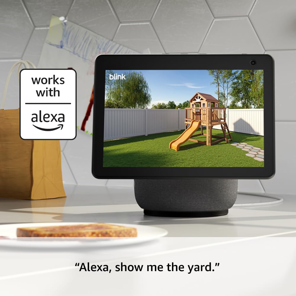 Blink Outdoor 4 – Wireless smart security camera, two-year battery life, 1080p HD day and infrared night live view, two-way talk. Sync Module Core included – 5 camera system