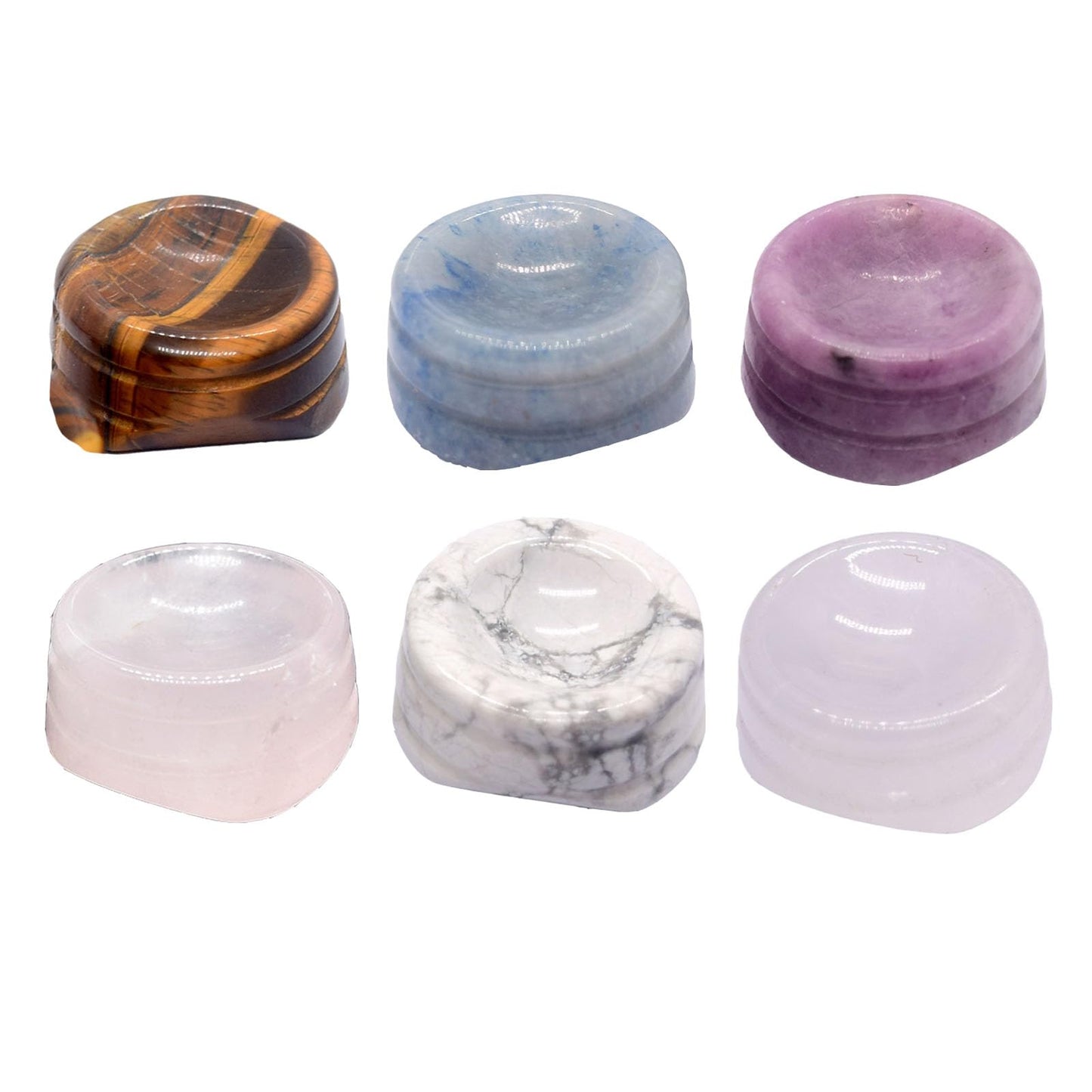 ZHU YU CHUN 6PCS Small And Exquisite Mini Crystal Base Gemstone Sphere Stands Egg Base Display Display Pedestals Sphere Holders Gemstone Spheres for Crystal Ball (6 colour)
