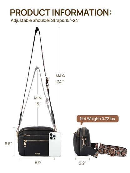Telena Small Crossbody Bags For Women Vegan Leather Crossbody Purse With Adjustable Wide Strap For Daily Life