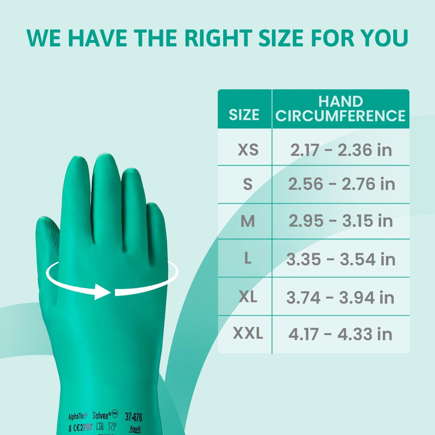 Ansell AlphaTec 37-675, Chemical Resistant Nitrile Gloves, Versatile Waterproof Work Gloves, Food Gloves & Cleaning Gloves with Superior Grip, Latex Free Gloves, Green Nitrile Gloves 2XLarge, 12 Pairs