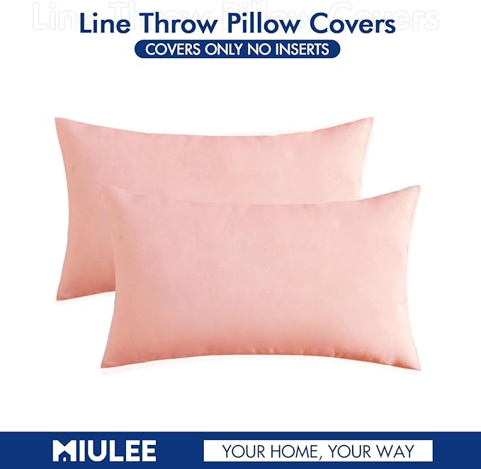 MIULEE Pack of 2 Decorative Outdoor Solid Waterproof Throw Pillow Covers Spring