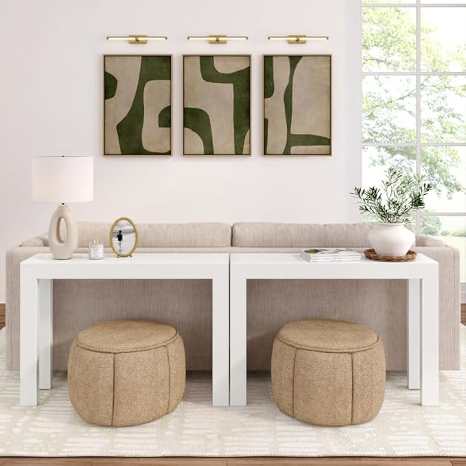 Plank+Beam Modern Solid Wood Console Table, 46 Inch, Sofa Table, Narrow