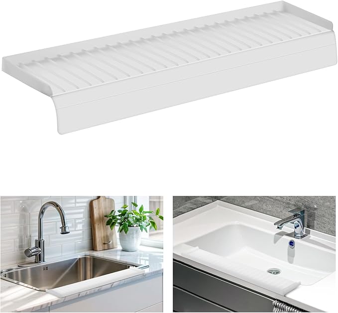 Sink Edge Protector with Suction Cup, Silicone Sink Splash Guard