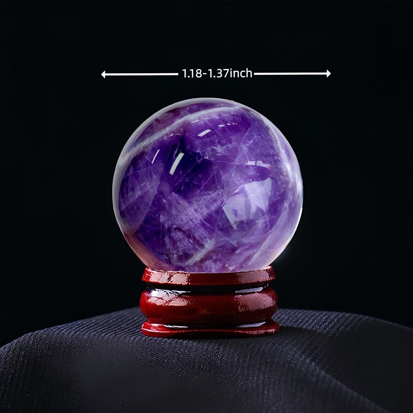 DUKIZA Natural Amethyst Ball 5PC Real Crystal Ball Crystal Decor Sphere for Healing Amethyst Ball Crystal Ball with Stand Real Crystal Sphere for Decor and Divination
