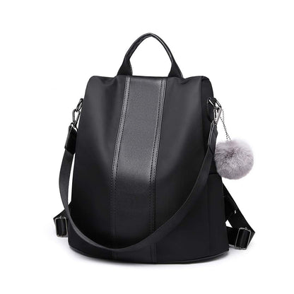 Miss Lulu Women Backpack Leisure Ladies Rucksack Water-Resistant Nylon School Bags Anti-Theft Daypack Shoulder Bag (black)