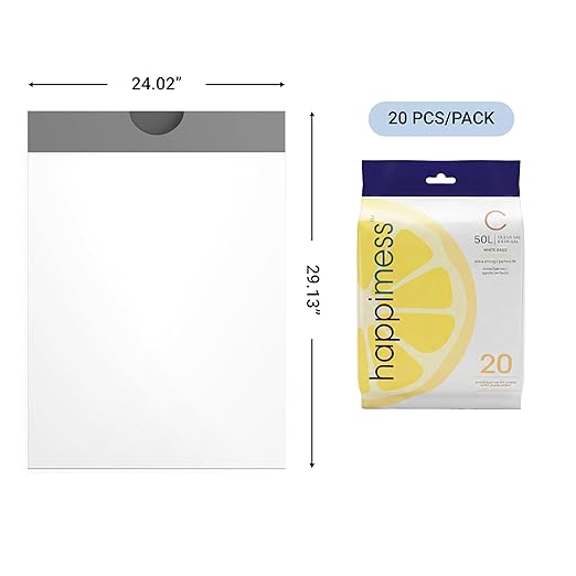 happimess 13.2 Gallon Drawstring Trash Bags, Lemon Scent, Heavy Duty MDPE Liners