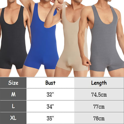 SPNSSTCR Men Bodysuits Slip Fitness Shapewear Underwear Athletic Supporters Wrestling Singlet Leotard