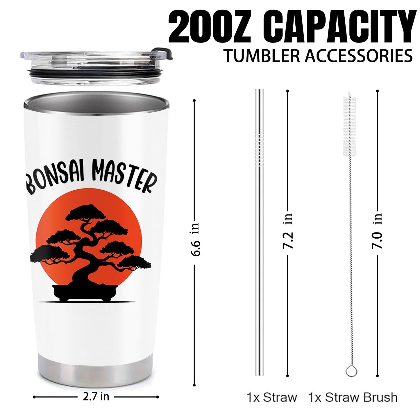 BSHELLOE Bonsai Gardening Gifts - Stainless Steel Vacuum Insulated Tumbler 20 Oz