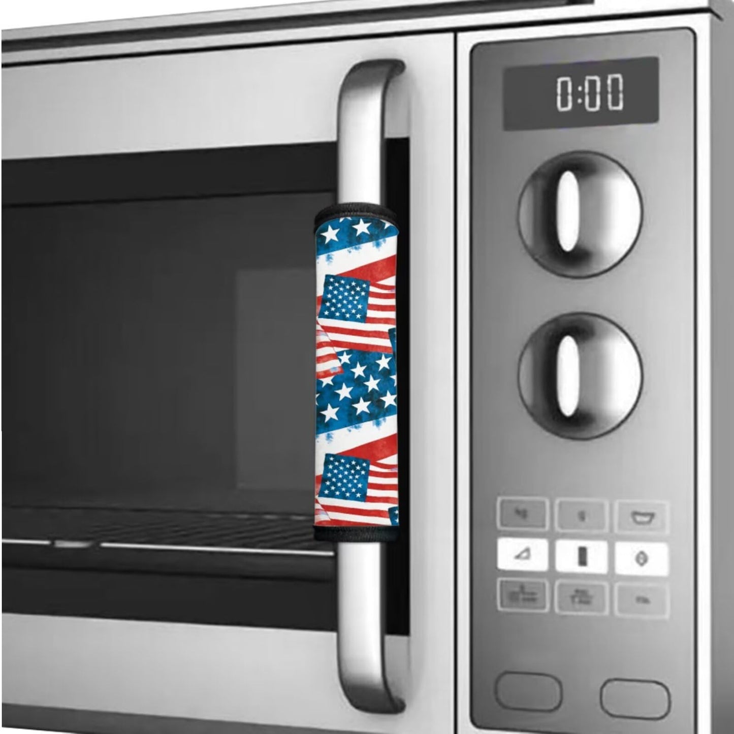 Hwzdsyxl American Flag Pattern Refrigerator Door Handle Covers 6 Pieces Appliance Handle Cover Sets Easy to Clean Neoprene Protective Handles Gloves Fit Fridge Oven Dishwasher, Independence Day Decor