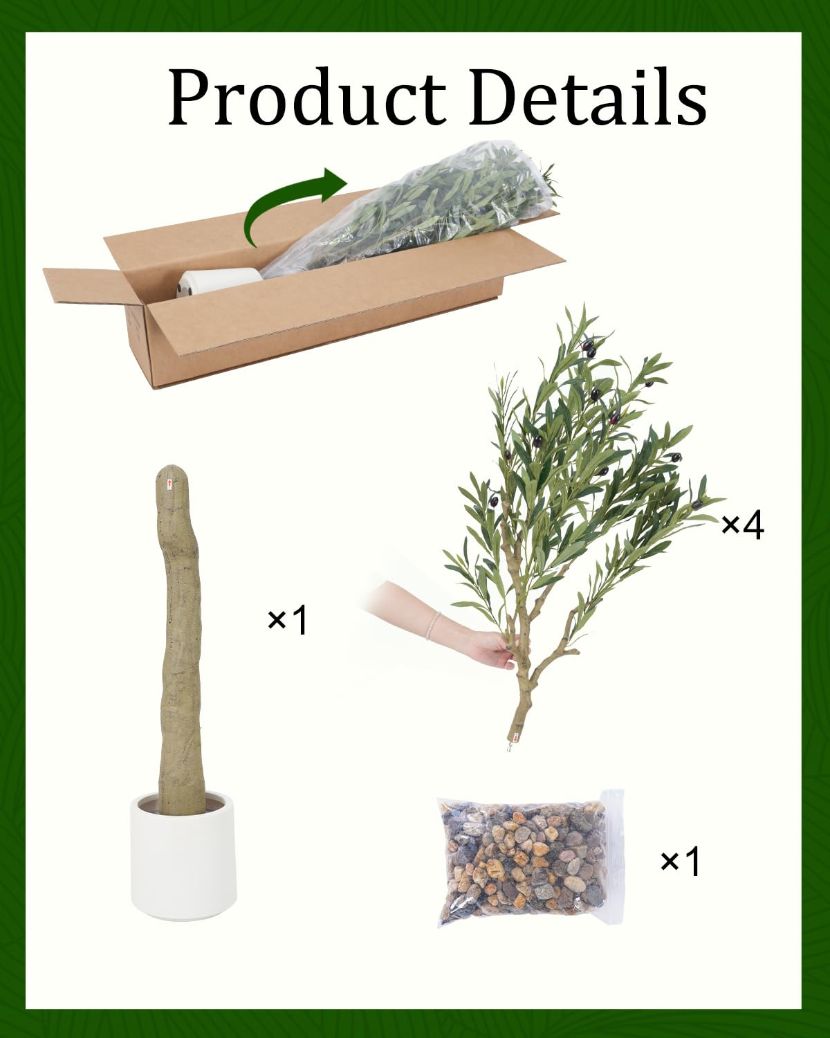 Sillaff Olive Tree 8FT Fake Tree Large Artificial Tree Indoor Faux Plants with Pot, Nearly Natural Olive Branches and Fruits for Living Room Home Office Decorations
