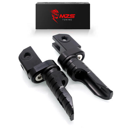 MZS Motorcycle Foot Pegs Front 360° Roating Rider Footpegs Black CNC Compatible with Daytona 675/R, Street Triple R/RS/RX/S, Speed Triple/R/RS/S, Speed Triple 1200 RR/RS, Speed Twin, Trident 660