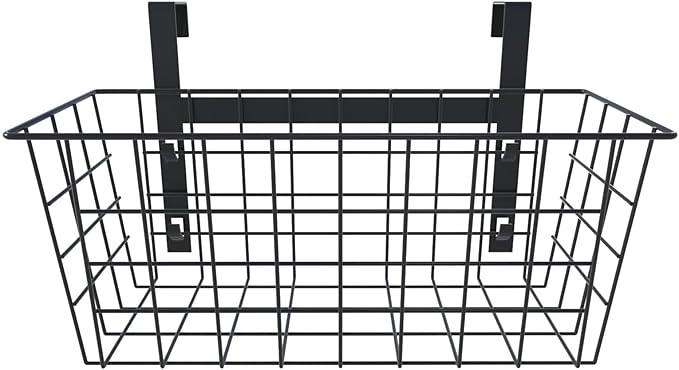 MaraFansie Basket with Hook, Grid Storage Basket, Over the Cabinet Door