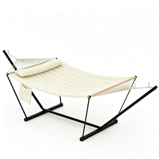 Garvee Garvee Iron T-Shaped Hammock Stand with Flat Wooden Frame Hammock