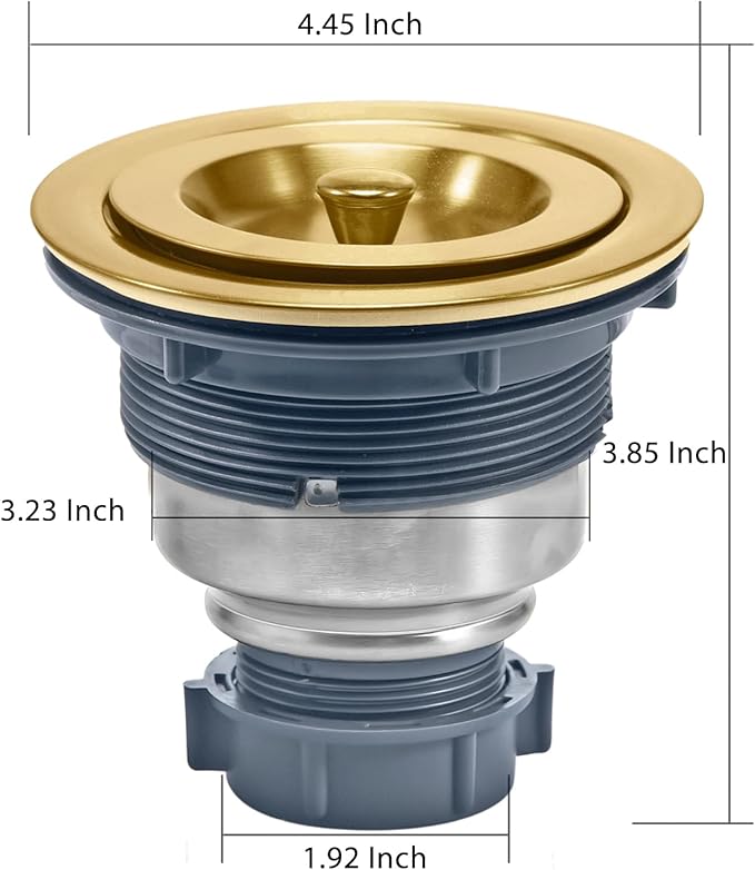 KONE 3-1/2 Inch Brass Sink Drain, Durable Stainless Steel Brass Kitchen Sink