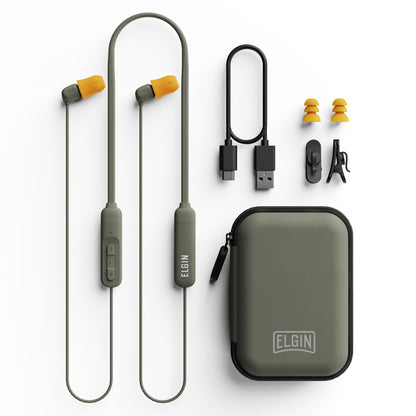 Elgin Discord Gen 3 Bluetooth Earplug Earbuds, OSHA Compliant Wireless in-Ear Headphones, 31dB NRR ANSI Certified Noise Isolation, Dynamic 8mm Driver, USB-C Charging, 14-Hour Playback