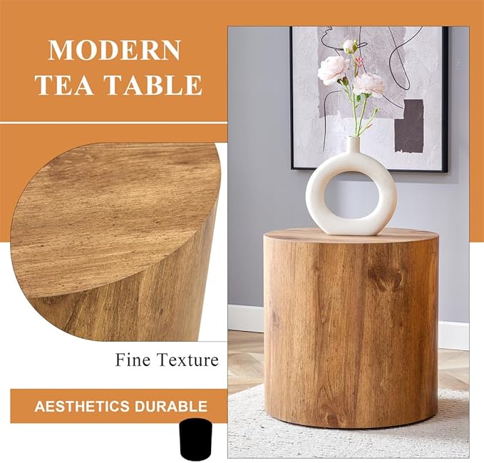 Round Side Table, End Table Living Room Table, Sofa Couch Bedside Table