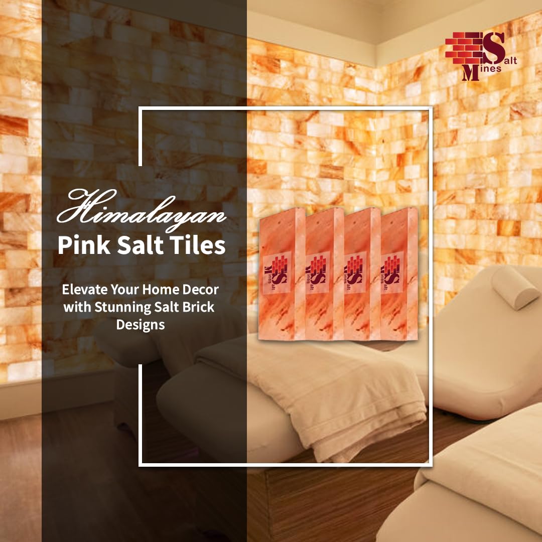 Himalayan Pink Salt Bricks for Spa & Salt Wall – Pack of 20 (8″ × 4″ × 1″) – Natural Himalayan Crystal Salt Tiles for Sauna, Wellness Décor