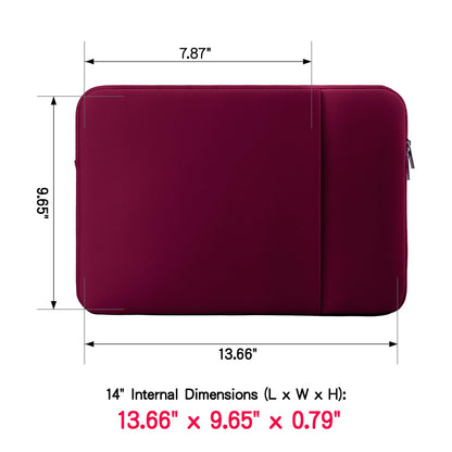 RAINYEAR 14 Inch Laptop Sleeve Compatible with 14" Notebook Computer Chromebook, 15" Macbook Pro M4 M3 M2 Protective Case with Front Pocket & Accessories Pouch(Red,Upgraded Version)