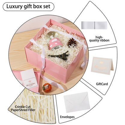 UoeRing 1Pcs Pink Extra Large gift box with lids 13×13×7 Inches gift boxes for presents,Birthday Box (include Ribbon, Paper Shred Filler Gift Card & Envelopes)