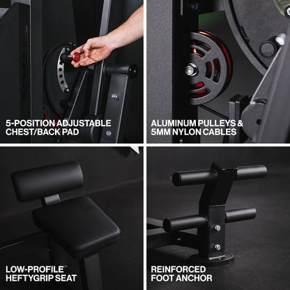 Titan Fitness Selectorized Abdominal & Lower Back Machine, 200 LB Weight Stack, Adjustable 2-in-1 Ab and Back Workout Equipment, Home Gym Exercise Machines