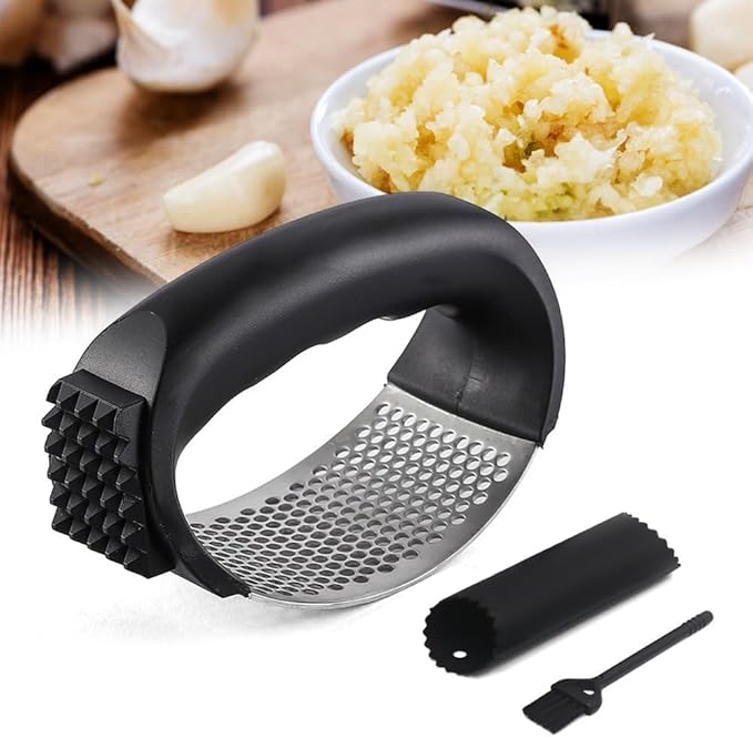 Stainless Steel Garlic Press Rocker Set, Garlic Press Rocker Stainless Steel
